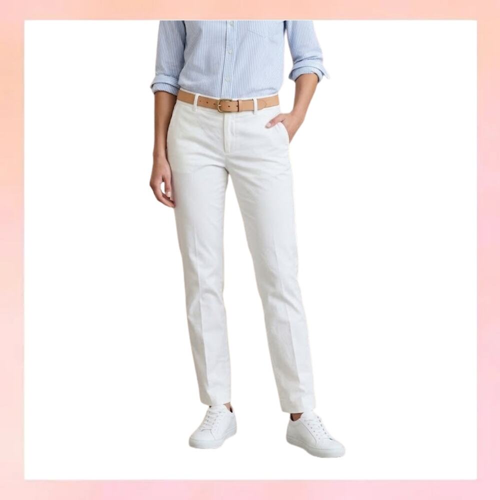 Banana Republic Factory Hampton Pant White Chino Trousers Petite 8P